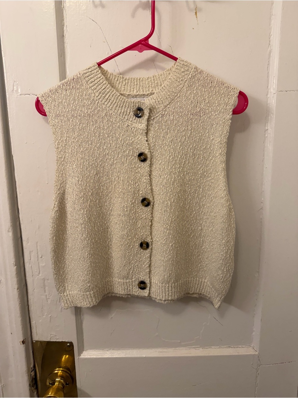 ASOS Cream Button-Front Knit Vest